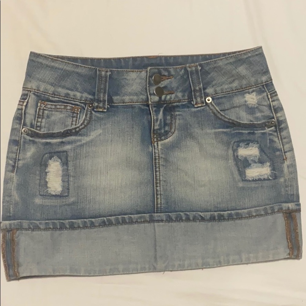 Juniors Jean Mini Skirt